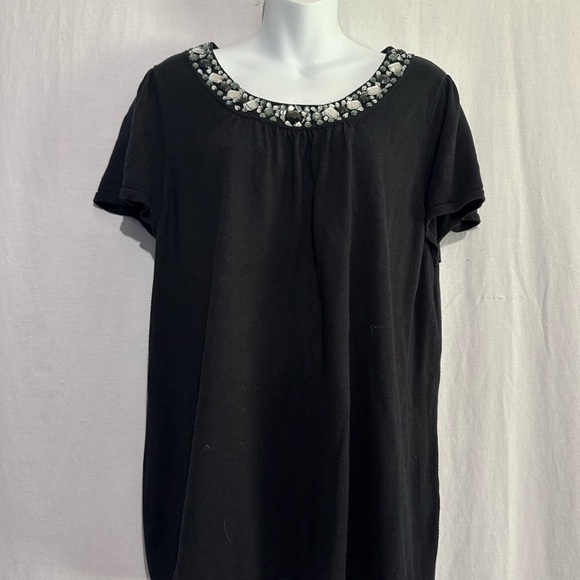 Lane Bryant Womens Crystal Embellished Black Blouse 18 20 - Picture 1 of 4